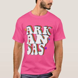 Camiseta Arkansas Retro Hippie 70s Flower Power Design Prem