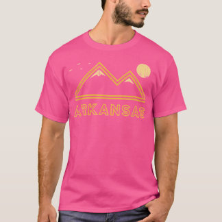 Camiseta Arkansas Souvenir Caminhando Montanhas Sunset Vint