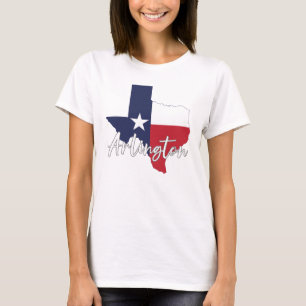 Camiseta Arlington, Texas Flag Map White