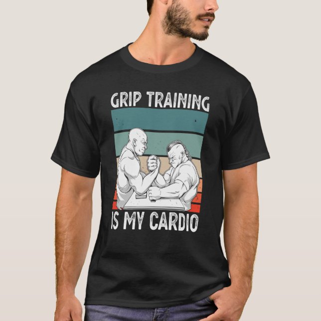Camiseta Arm Bar Wrestling Grip Training is my Cardio (Frente)