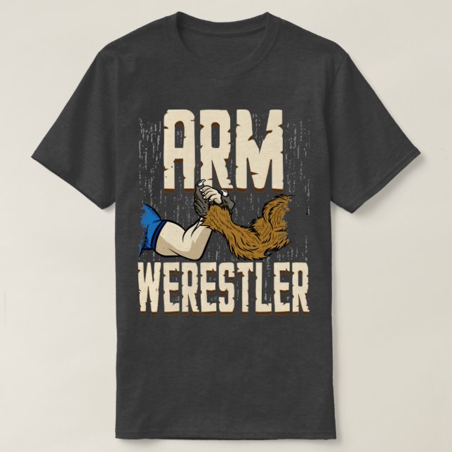 Camiseta Arm Werestler Funny Pun Halloween Arm Wrestler (Frente do Design)