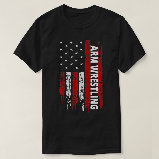 Camiseta Arm Wrestling USA Flag Armwrestling  (Frente do Design)