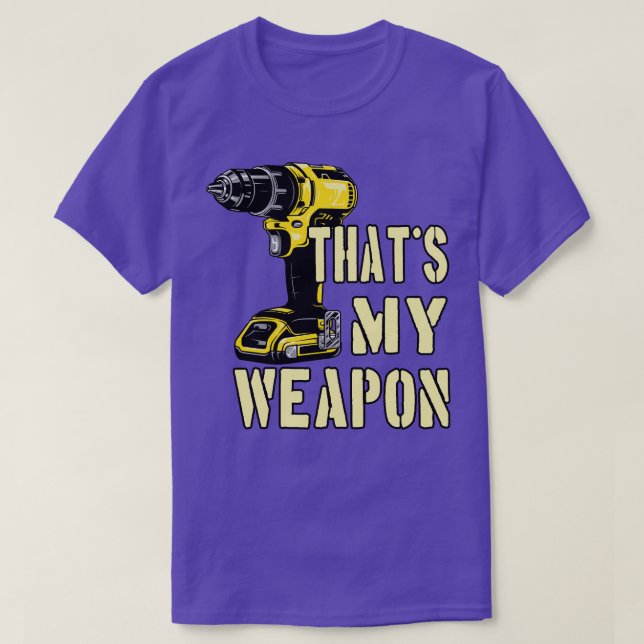Camiseta Arma de Artesã de Máquinas de Furar (Frente do Design)