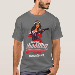 Camiseta Arma Engraçado Arma Arma Mulher Presente de Natal