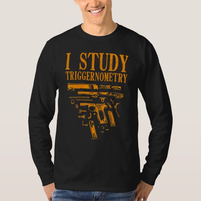 Camiseta Arma Para Homens Eu Estudo Arranjo (Frente)