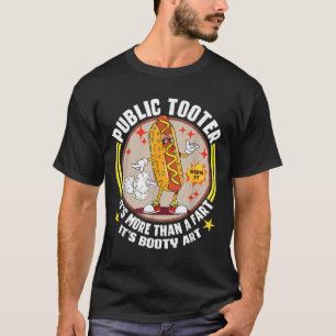 Camiseta Arma Pública Engraçado Hotdog Fart Piada Booty Art