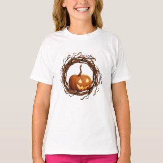 Camiseta Armação de Grinalda de Galho de Abóbora de Hallowe
