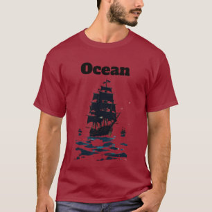 Camiseta Armada da Meia-Noite Velas do Mar Silencioso Bande