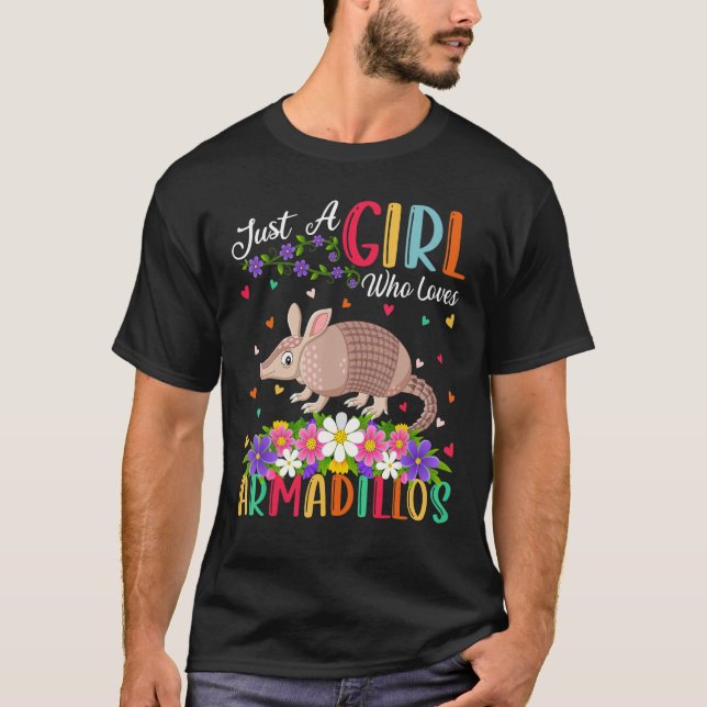 Camiseta Armadillo Apenas Uma Rapariga Que Ama Armadillo (Frente)