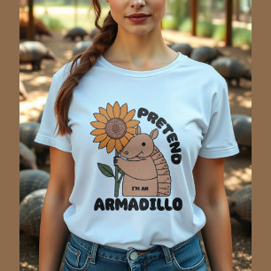 Camiseta Armadillo com palavras engraçadas sobre girassol