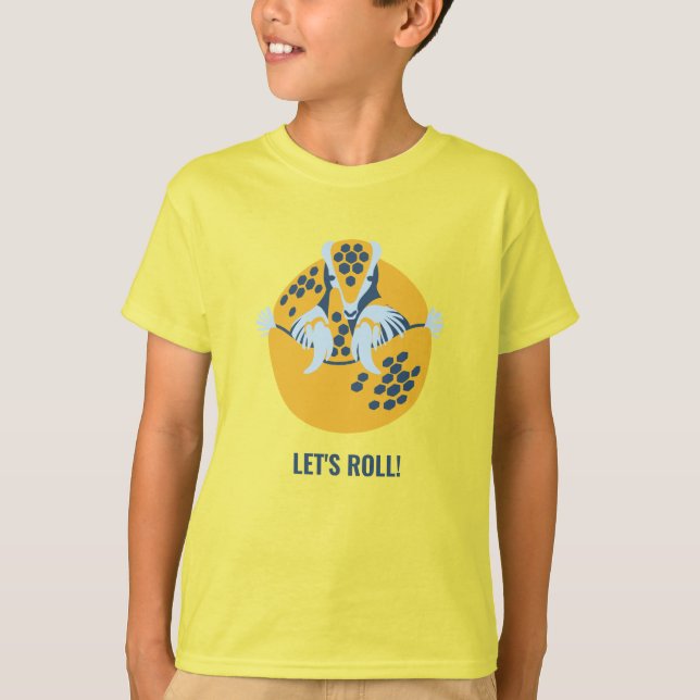 Camiseta Armadillo de três faixas: Vamos Roll! (Frente)