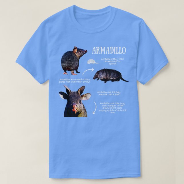 Camiseta Armadillo Fatos Divertidos (Frente do Design)