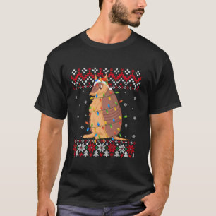 Camiseta Armadillo Santa Hat Homens Mulheres Crianças Feias