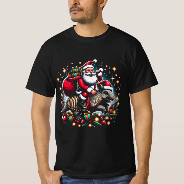 Camiseta Armadillo Ugly Gift Papais noeis Andando Armadillo (Frente)