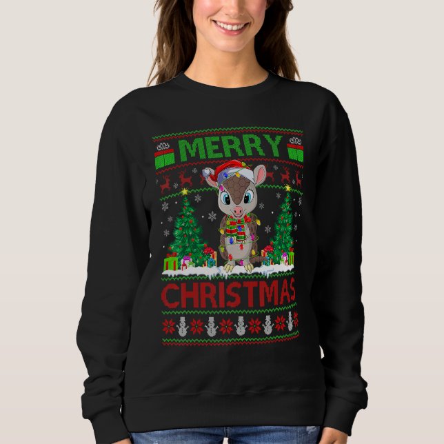 Camiseta Armadillo   Xmas Tree Ugly Santa Armadillo Christm (Frente)