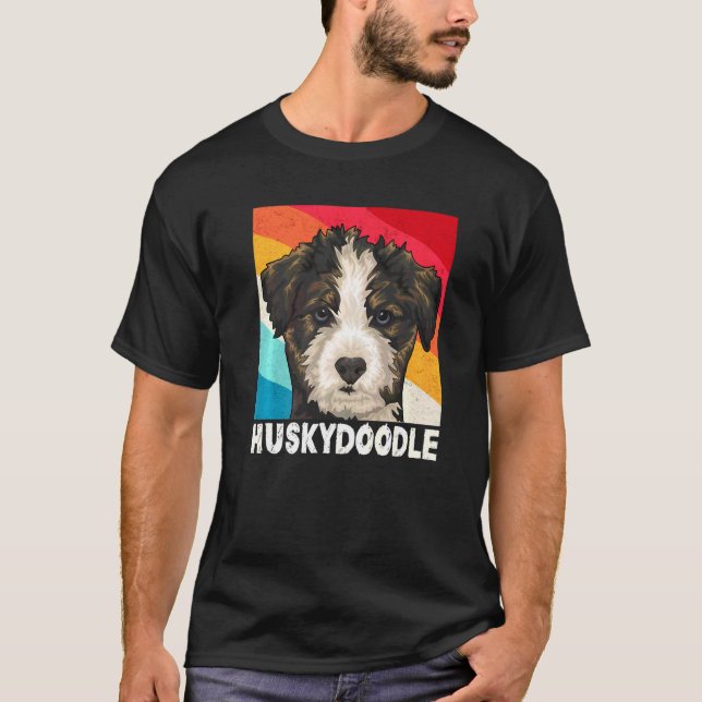 Camiseta Armado Siberiano Cute Huskydoodle Retro Sociabl Hu (Frente)