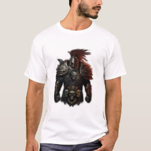 Camiseta Armadura de Caveira de Guerreiro Sombrio Fantasia