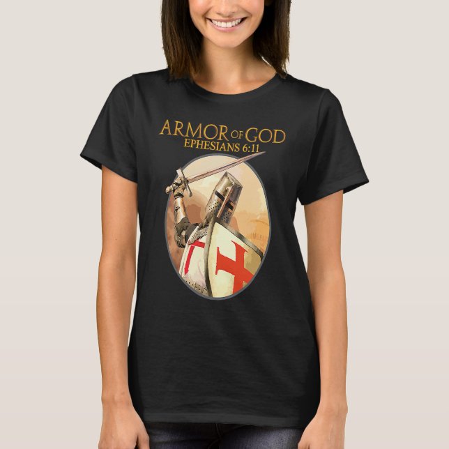 Camiseta Armadura De Deus Efésios Versículo Bíblico Religio (Frente)