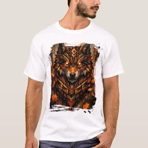 Camiseta Armadura Tribal Lobo • Edição Cores de Outono