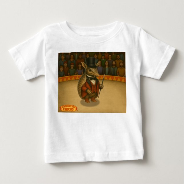 Camiseta Armand, o armadillo apresentador de circo (Frente)