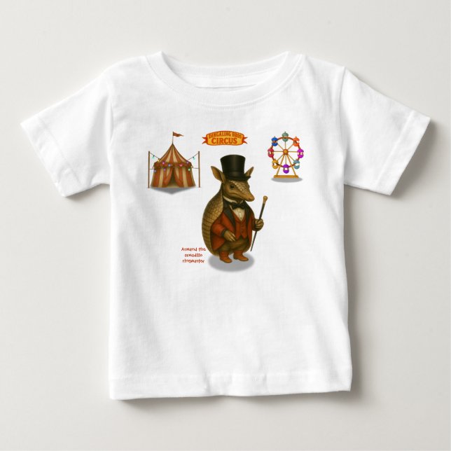 Camiseta Armand, o armadillo apresentador de circo (Frente)