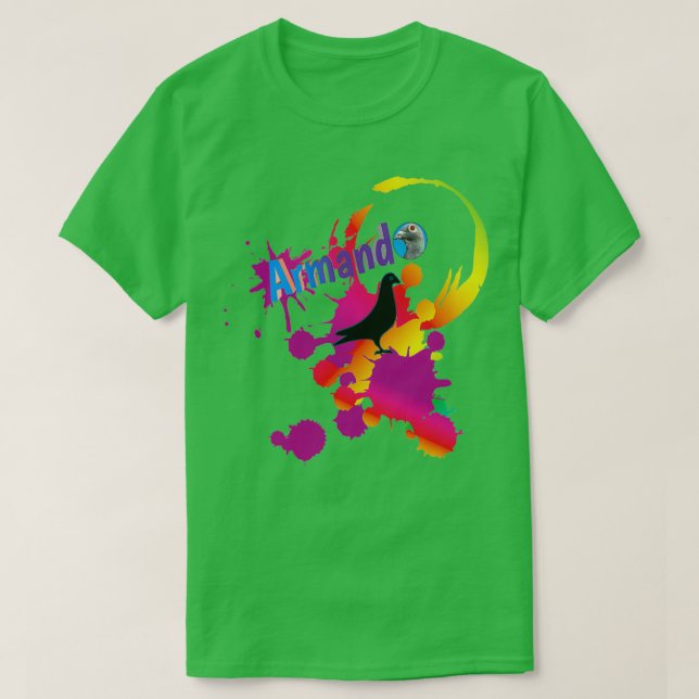 Camiseta Armando o pombo-recorde mundial 1 (Frente do Design)