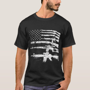 Camiseta Armas de Armas dos Estados Unidos Sinalizam Rifles