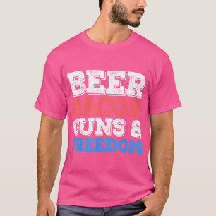 Camiseta Armas De Cerveja Bacon E Liberdade 4 De Julho
