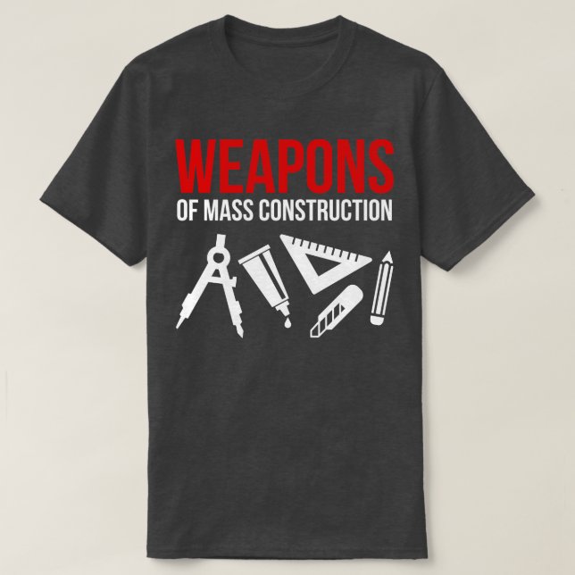 Camiseta Armas de construção em massa 1 (Frente do Design)