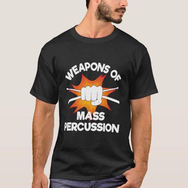 Camiseta Armas De Drumline De Drummer Engraçado De Persão E (Frente)