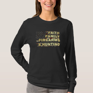 Camiseta Armas De Fogo Da Família Faith E Bandeira Da Améri