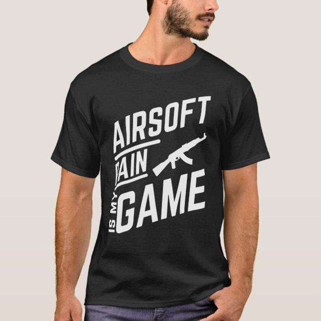 Camiseta Armas de gás da Airsoft dizendo: (Frente)