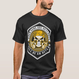 Camiseta Armas de motocicleta Pro Gun Skull Biker Proibidas
