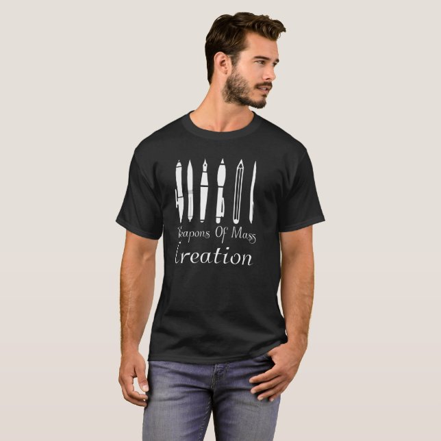 Camiseta Armas do escritor maciço da criação (Frente Completa)