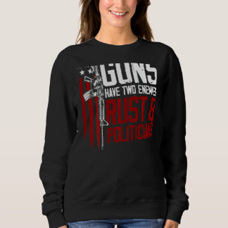 Camiseta Armas Mens Têm Dois Inimigos Confiados E Políticos