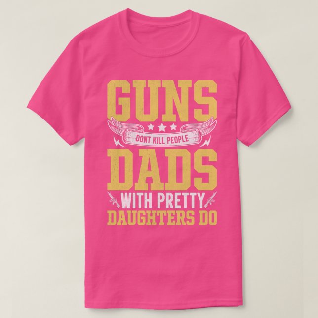 Camiseta armas não matar pais com filhas bonito d (Frente do Design)