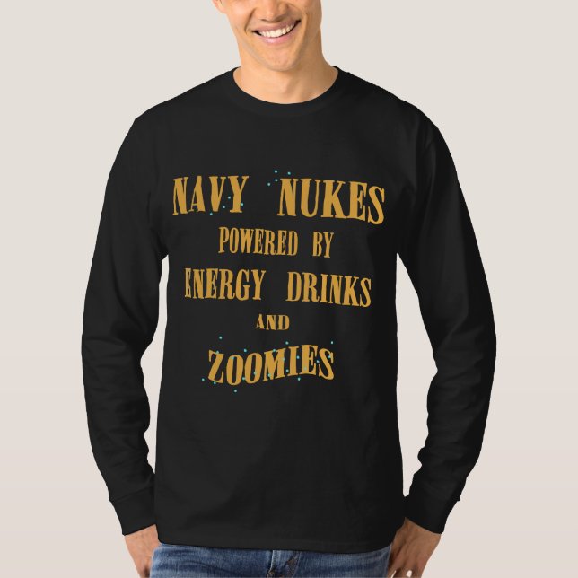 Camiseta Armas nucleares do marinho pstas por bebidas e por (Frente)