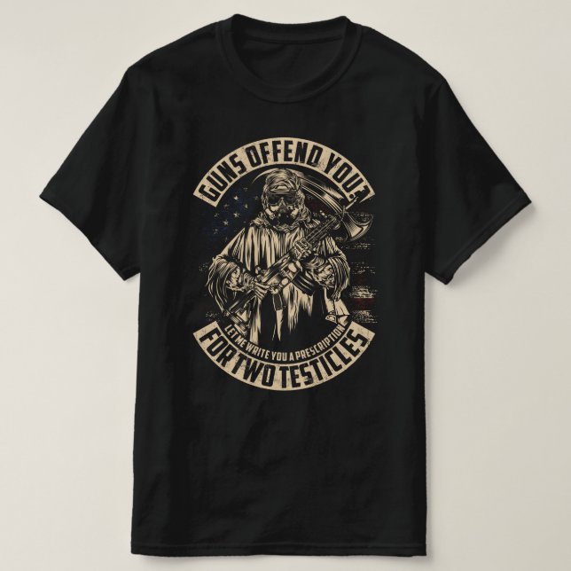 CAMISETA ARMAS O DEFENDE POR DOIS TESTÍCULOS VETERANOS DIA (Frente do Design)