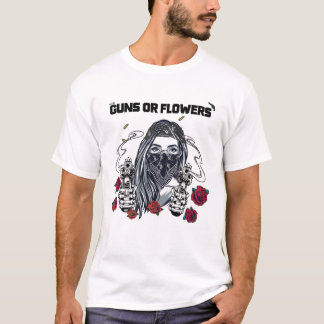 Camiseta armas ou flores, Floral Fill Bullet