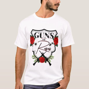 Camiseta Armas ou Rosas Sexo Revelar Chá de fraldas T-Shir