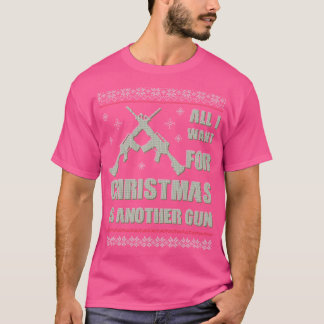 Camiseta Armas Para O Natal Ugly Knit Caçando Rifle Militar