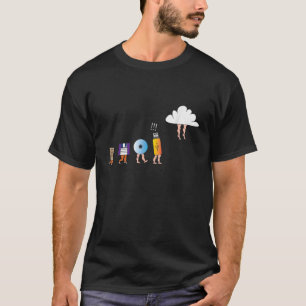 Camiseta Armazenamento em Nuvem Engraçado Evolução do Compu