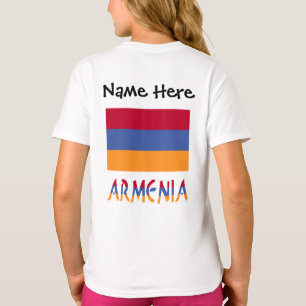 Camiseta Armênia e Bandeira Armênia com o Seu Nome