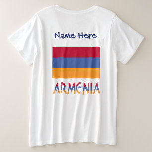 Camiseta Armênia e Bandeira Armênia Personalizado Tamanho P