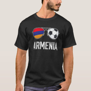 Camiseta Armênia Flag & Football Sunglass Ventilador Armêni