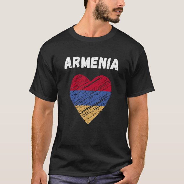 Camiseta Armenia Flag Holiday Armenia Heart Armenian Flag (Frente)