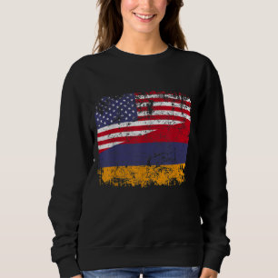 Camiseta ARMENIAN ROOTS Half American Flag USA ARMENIA FLAG