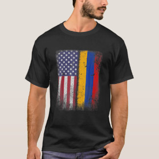 Camiseta Armênio - Bandeira Americana Armênia