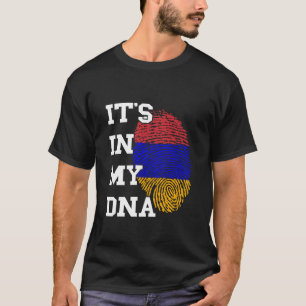 Camiseta Armênio Está No Meu DNA Impressão Digital Raiz Arm