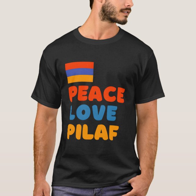 Camiseta Armênio Sinalizador: Amor pela Paz Pilaf Arroz Arm (Frente)